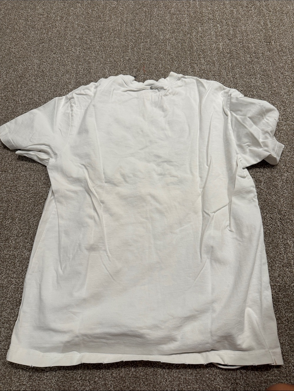 Loewe White Short Sleeve Graphic Tee with Blue  denim Motif - Picture 6 of 9